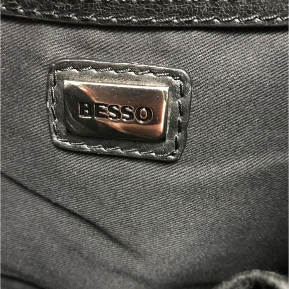BESSO BLACK LEATHER SHOULDER BAG - Picture 7 of 7